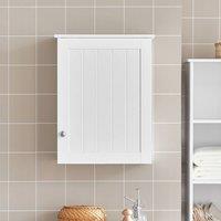 SoBuy Bathroom Wall Cabinet - Adjustable Shelf Farmhouse in White