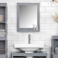 SoBuy Wall-Mounted Bathroom Mirror with Shelf - H90cm in Grey
