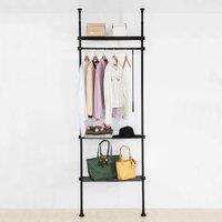 SoBuy Adjustable Floor Coat Rack - Telescopic Metal Frame in Black