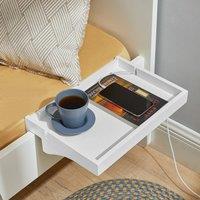SoBuy Clip-On Bedside Tray - Solid - Modern in White | Size: 0.6m2