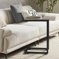 SoBuy C-Shaped Side Table - Metal Frame Industrial in Grey