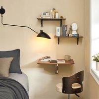SoBuy Wall-Mounted Folding Table - Space-Saving Drop-Leaf Desk in Light Oak