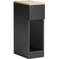 SoBuy Slim Bedside Table - Open Shelf & Drawer - Modern in Black