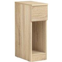 SoBuy Slim Bedside Table - Open Shelf & Drawer - Modern in Light Oak