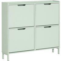 SoBuy Slim Shoe Hallway Cabinet - 4 Flip Doors Storage - Modern Design in Mint | Size: 100 cm x 15 cm