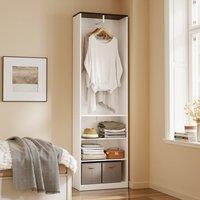 SoBuy Slim Open Wardrobe - Space-Saving Design - Modern in White