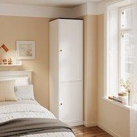 SoBuy Slim 2-Door Wardrobe - Wood-Effect Top - Modern in White | Size: 45 cm