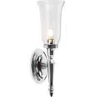 Netlighting Dryden 1 Light Bathroom Wall Light Polished Chrome IP44 G9 in Grey