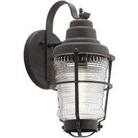 Netlighting Kichler Chance Harbor Outdoor 1 Light Wall Lantern Weathered Zinc IP44 in Grey