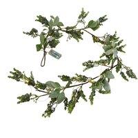 Love Lace LED Winter Garland With Eucalyptus & Lambs Ear Artificial Flower in Green
