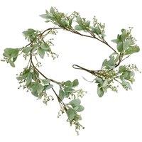 Love Lace Winter Garland With Lambs Ear & Wax Artificial Flower in Green