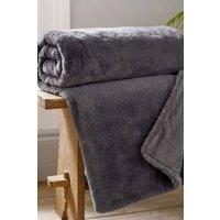 The Lyndon Company Ashford Supersoft Faux Fur Luxury Throw in Dark Grey | Size: 130 cm x 180 cm
