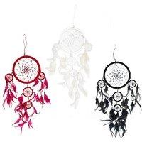 KDMD Bali Dreamcatchers - Large Round - Black/White/Red - (Set of 3)