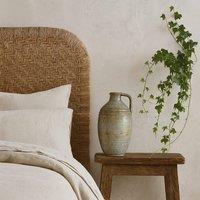 Wyld Haus Kala Tall Rustic Ceramic Jug Vase with Handle in Grey