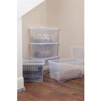 Wham Crystal 5 x 60L Stackable Plastic Storage Boxes with Lids in Clear