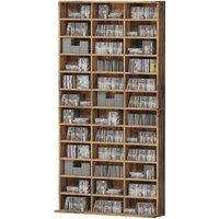 HOMCOM CD DVD Media Storage Shelves Display Shelf Racks Wooden Frame in Brown