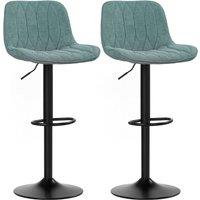 HOMCOM Bar Stools Set of 2, Modern Armless Bar Chairs in Blue
