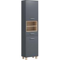 HOMCOM Bathroom Storage Unit with Open Shelves & Drawer in Grey