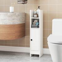 Costway Bathroom Storage Cabinet Small Corner Floor Cabinet w/ Door in White