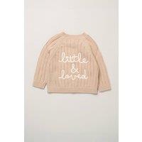Rock a Bye Baby Little & Loved True Knit Chunky Cardigan in Beige | Size: 3-6 m