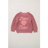 Rock a Bye Baby Girl's Little Cutie True Knit Chunky Cardigan in Pink | Size: 0-3 m