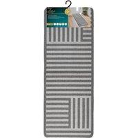 JVL Fiora Machine Washable Runner - 50 x 150cm - Skyline Strata in Grey | Size: 50 cm x 150 cm