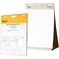 KAV Tabletop Self Stick Flipchart Paper Pad with Plain Perforated 20 Sheets for Office in Clear