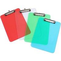 KAV Pack of 10 Lightweight & Durable Transparent Acrylic A5 Clipboard Set