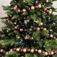 Melody Maison Dark Pink & Gold Glitter Bauble Ball Garland - 180cm (1.8m / 70.8')