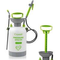 Crystals 5L Garden Pressure Portable Hand Pump Chemical Weed Spray Bottle in White