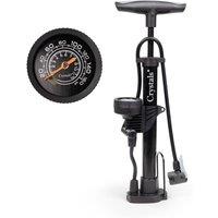 Crystals Tyre Hand Air Mini Pump With Gauge Presta & Schrader Valves For Bikes in Black