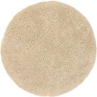 SNUGRUGS Short Wool Genuine Sheepskin Round Seat Pad, 37ccm, Microsuede Backing in Beige