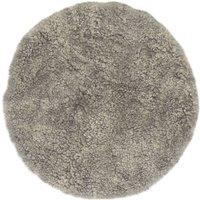 SNUGRUGS Short Wool Genuine Sheepskin Round Seat Pad, 37ccm, Microsuede Backing in Grey