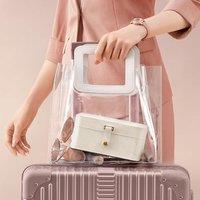 SONGMICS Compact Travel Jewellery Box with Two Layer Storage in White