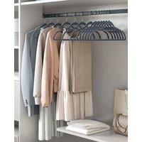 SONGMICS Set of 20 Clothes Hangers Non Slip with Tie Bar & Hook in Light Grey