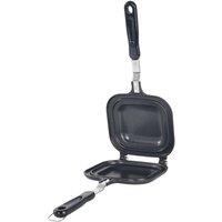 PAWNORA Dual-Sided Sandwich Toaster Non-Stick in Black