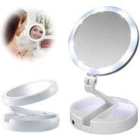 SPETLEK Folding Double Side Make up Mirror 10x Magnifying in White | Size: 100 cm x 60 cm