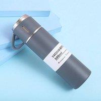 SPETLEK Grey Vacuum Insulated Flask Set Stainless Steel Thermo Bottle | Size: 100 cm x 15 cm