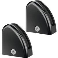 PAWNORA 2X Extra Strong Black Nickel Glass Clamps