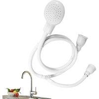 PAWNORA Double Tap Bath Sink Shower Head in White