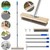 PAWNORA Wire Yard Broom 12 Stiff Outdoor Brush in Silver