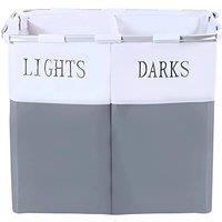 PAWNORA 40L Large Laundry Hamper Washing Basket Clothes Storage Bin in Grey