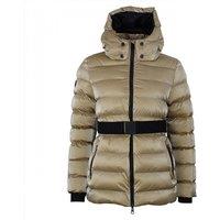 Peak Mountain Women's Agnela Belted Ski Puffer in Brown | Size: Medium