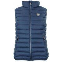 Peak Mountain Women's Fine Puffer Vest in Blue | Size: XL