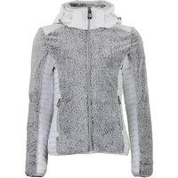 Peak Mountain Women's Two-Tone Zip-Up Hoodie Fleece For in White | Size: Large