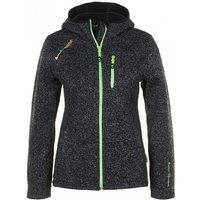 Peak Mountain Women's Bonded Fleece Jacket Alaine in Black | Size: Large