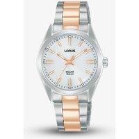 Lorus Women's Two Tone Solar Powered Watch RY505AX9 in White