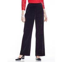 Chums Women's Velour Trousers Elegance & Comfort with Straight Leg Styling in Black | Size: 20XS