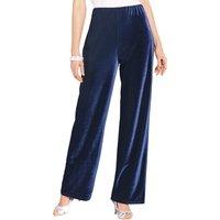 Chums Women's Velour Trousers Elegance & Comfort with Straight Leg Styling in Navy | Size: 22XS