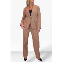 Paulo Due Women's 2 Piece Tailored Trouser Suit in Tan | Size: 14
